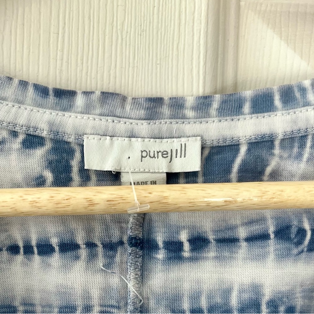🫐 | PURE JILL | Blue Tie Dye Shift Dress 100% Cotton Beach Vacation • 3/$40 - Picture 2 of 11